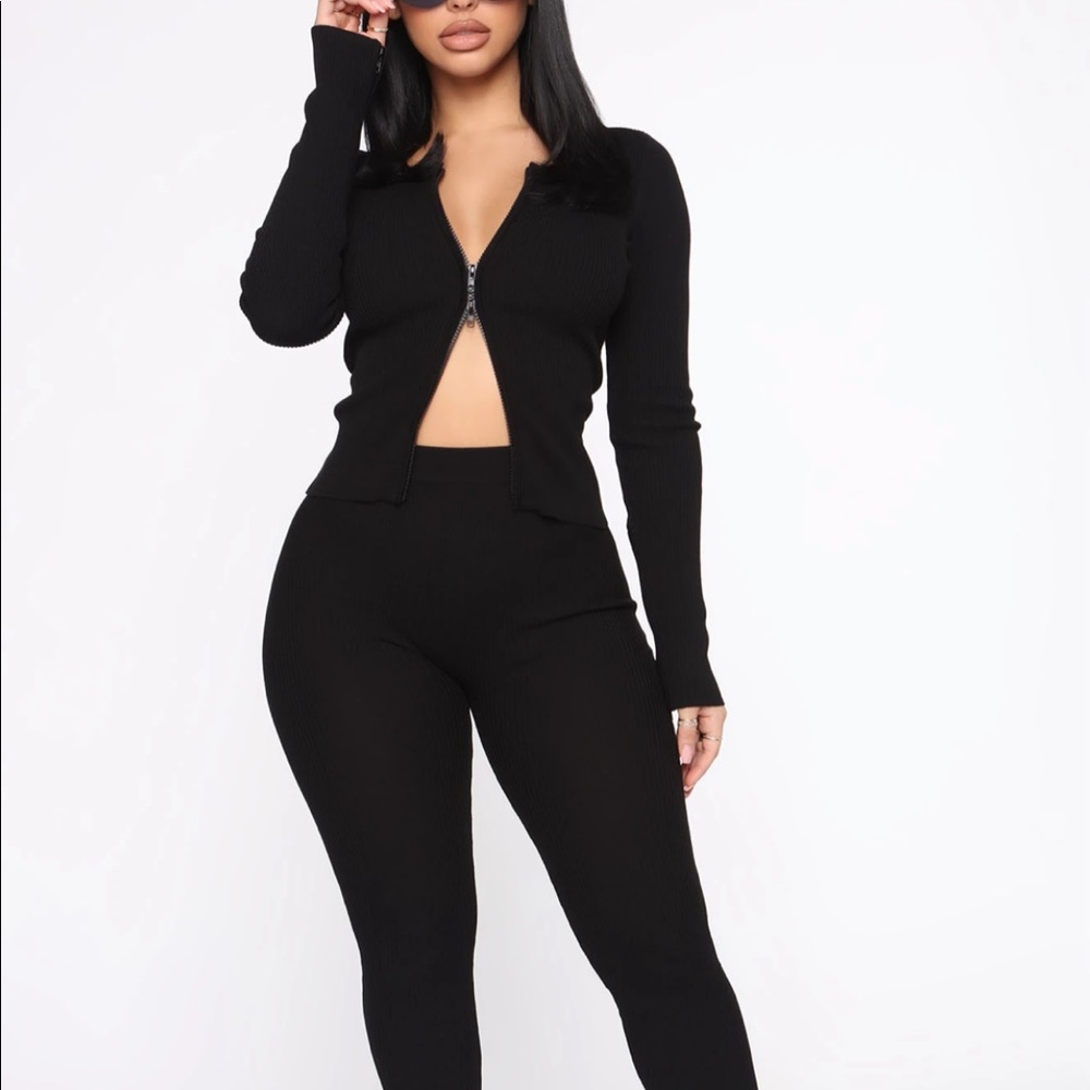 Fashion Nova Pants Jacket Leggings Set Two Piece
